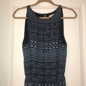 Loft work dress black and blue print size 14